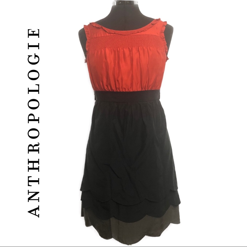 Maeve Anthropology| Scalloped Tiered Hem Dress | 2